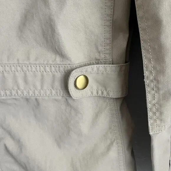 J.Crew | Women’s Beige Tan Khaki Medium Weight Jacket Zip Snap Pockets Size S - Picture 6 of 8